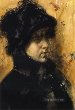 ウィリアム・メリット・チェイス Painting - 肖像画の研究 ウィリアム・メリット・チェイス